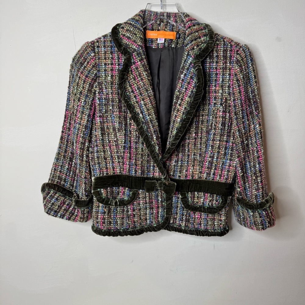 Cynthia Steffe wool and velvet jacket size medium
